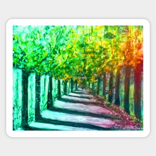 Autumn Path of Color Impressionism Sticker